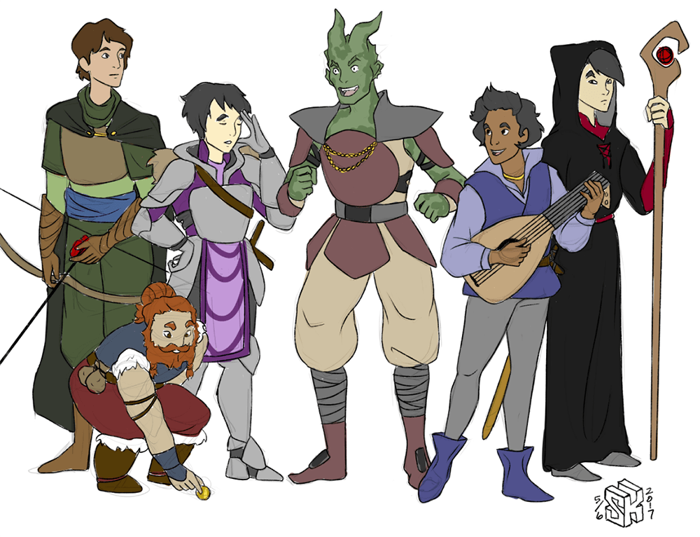 DnD<br/>Digital sketch of characters from a personal DnD campaign