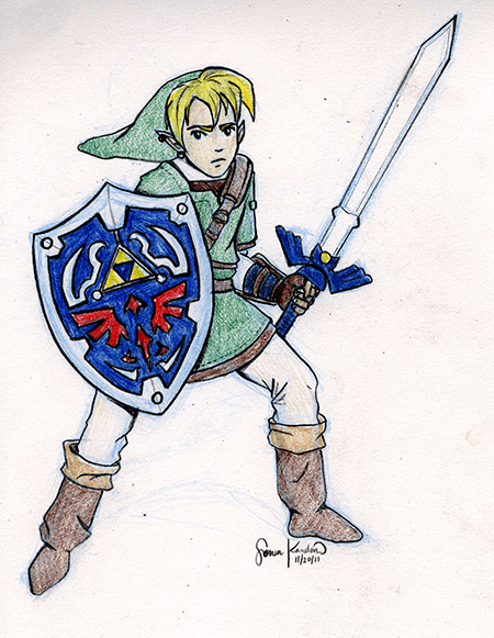 Link<br/>Traditional medium, pencil, color pencil